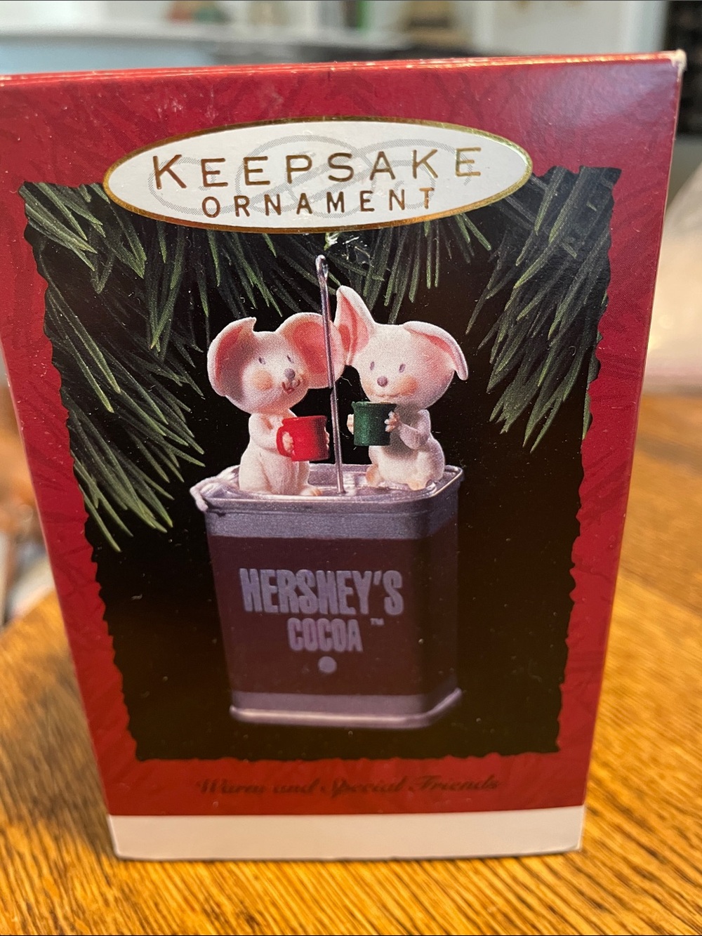 Hallmark Keepsake Ornament Red & Brown Hershey's Cocoa Tin with Mice